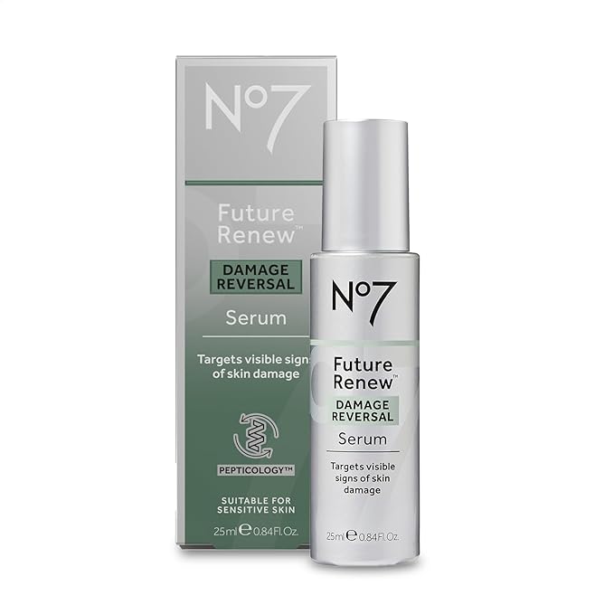 No7 Future Renew Damage Reversal Anti Aging Serum for Face - Face Serum for Women with Peptides to Support Skin Repair - Helps Reduce Fine Lines, Wrinkles, Dryness & Uneven Tone (0.84 Fl oz)