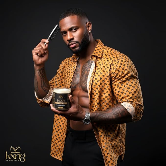 KXNG Cosmetics, Body Butter, Organic Skin Care for Men and Women, Body Moisturizer Lotions and Creams, Raw Shea Butter, Cocoa Butter, Mango, Coconut Oil, Hand, Foot, All Skin Types (Zaddy)