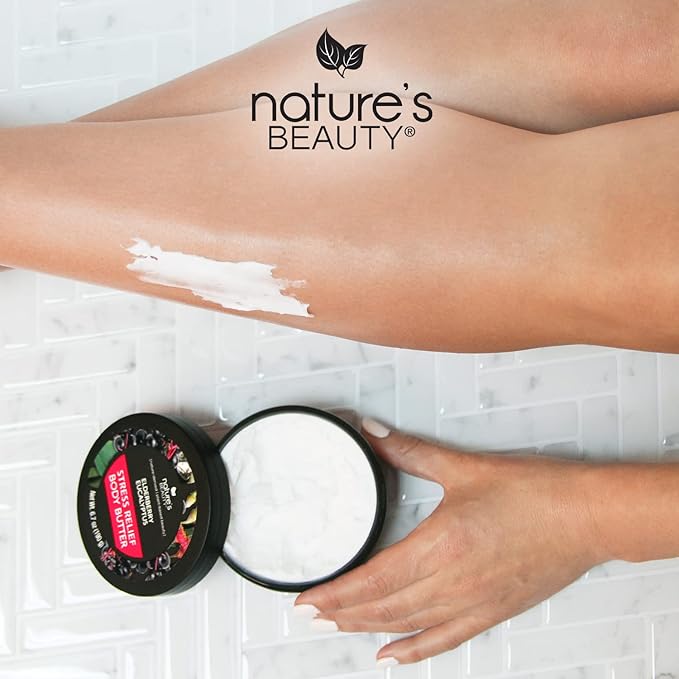 Nature's Beauty Elderberry Eucalyptus Stress Relief Body Butter Multi-Pack - Luxury Moisturizer, Unwind + Restore Your Skin, Made w/Shea Butter, Avocado + Sweet Almond Oil, 6.7 oz (2 Pack)