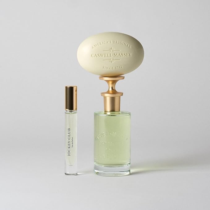 Caswell-Massey Jockey Club Natural Bar Soap for Men, Moisturizing Body Soap Bar for All Skin Types, Made with Essential Oils & Plant-Based Formula for Soft Skin, Made in USA, 5.8 oz