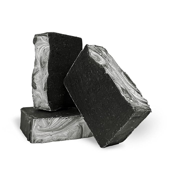 Herb’N Eden - Activated Charcoal Bar Soap - Moisturizing Face & Body Soap - For Oily, Acne, Combination Skin - Natural Plant-Based Ingredients & Essential Oils - Cruelty-Free - Handmade in USA -3 Pack