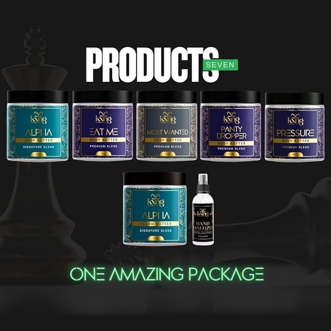 KXNG Cosmetics, Body Butter, Organic Skin Care for Men and Women, Body Moisturizer Lotions and Creams, Raw Shea Butter, Cocoa Butter, Mango, Coconut Oil, Hand, Foot, All Skin Types (Men's Care Pack)