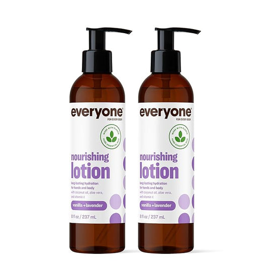 Everyone 2-in-1 Lotion for Hands/Body, 8 ounce (Pack of 2) Vanilla and Lavender made for Men and Women