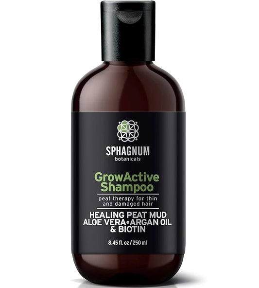 Hair Growth Shampoo - with Argan Oil and Fulvic Acid from Natural Nordic Peat Mud - No SLS, Parabens, Sulfate-Free - Biotin and Aloe Vera Treatment for Thinning and Damaged Hair