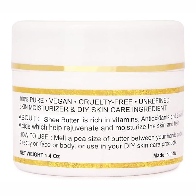 Organic Raw African Shea Butter 100% Pure,Natural & Unrefined| Skin Moisturizer For Face, Body & Hair| 4 OZ/115 GM Ivory/White Grade A | DIY Creams, Balms, Lotions, Soaps| Moisturizes Dry Skin