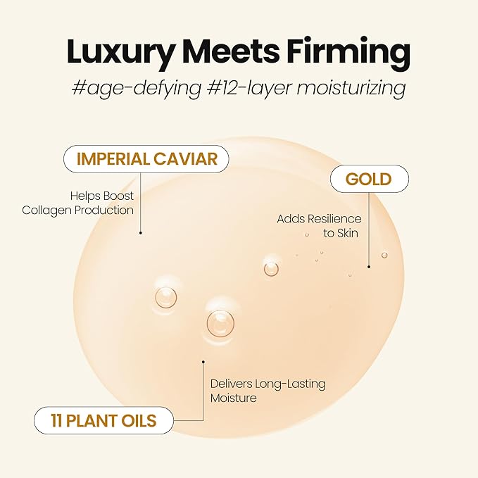 [K-Beauty] Gold Caviar Oil to Foam - All-in-One Korean Face Wash OilBased Foaming Facial Cleanser - Age-Defying, Moisturizing & Skin Firming Makeup Deep Cleansing Oil for Sagging Skin (3.88 fl oz)