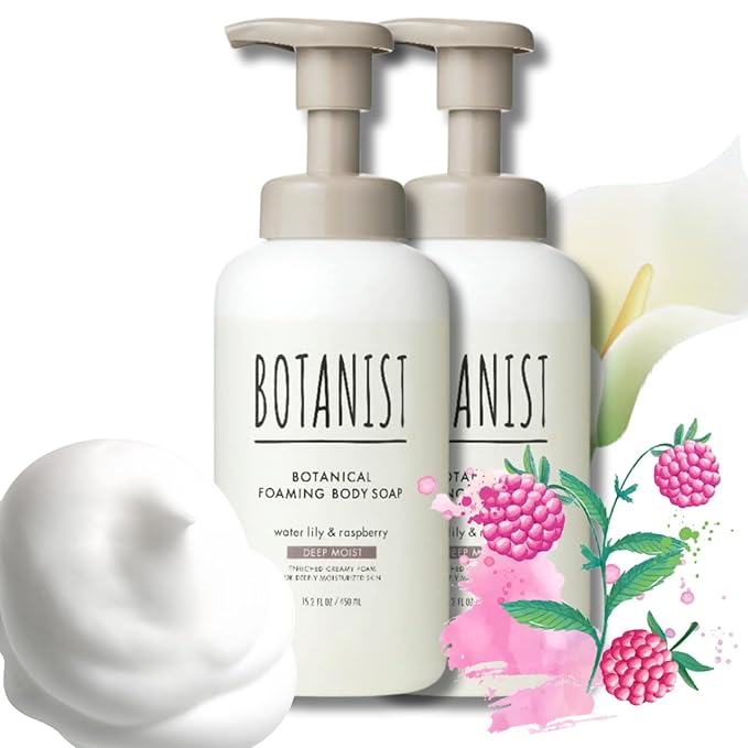 Shea Butter Body Wash Foaming for Women & Men, Moisturizing Liquid Soap for Sensitive & Dry Skin, Botanical Buttermilk™ from Japan, Sulfate & Paraben Free, Water Lily & Raspberry, 30.4 Fl Oz