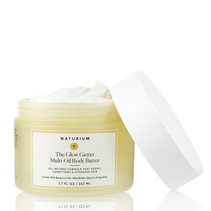 Naturium The Glow Getter Whipped Multi-Oil Body Butter, Firming Cream & Body Moisturizer with Shea Butter, 7.7 fl oz