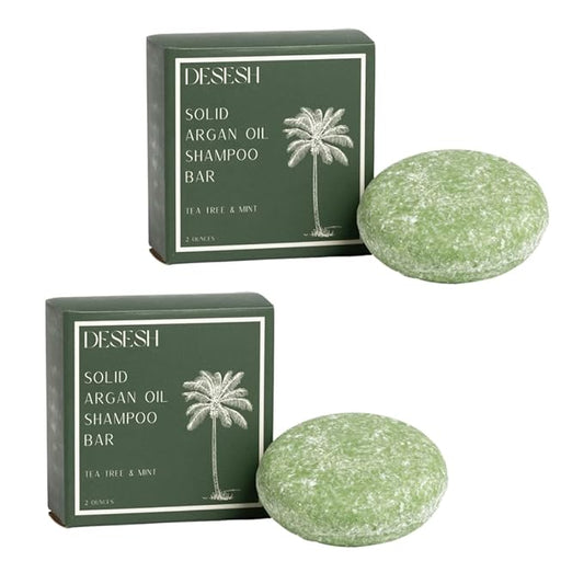 Argan Oil Solid Shampoo Bar Value Bundle, US-Made, No Artificial Colors Or Fragrances, Vegan, Cruelty Free, Designed For All Hair Types, Plastic Free (Tea Tree & Mint)
