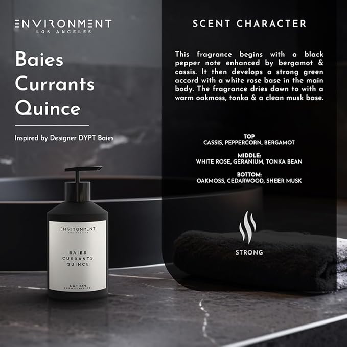 ENVIRONMENT Inspired by Designer Perfume DYPT Lotion, 300ml Luxury Scented Lotion (Baies | Currants | Quince) Bathroom Luxury, Men & Women High-End Body Lotion, Hand Cream, Dry Skin Treatment