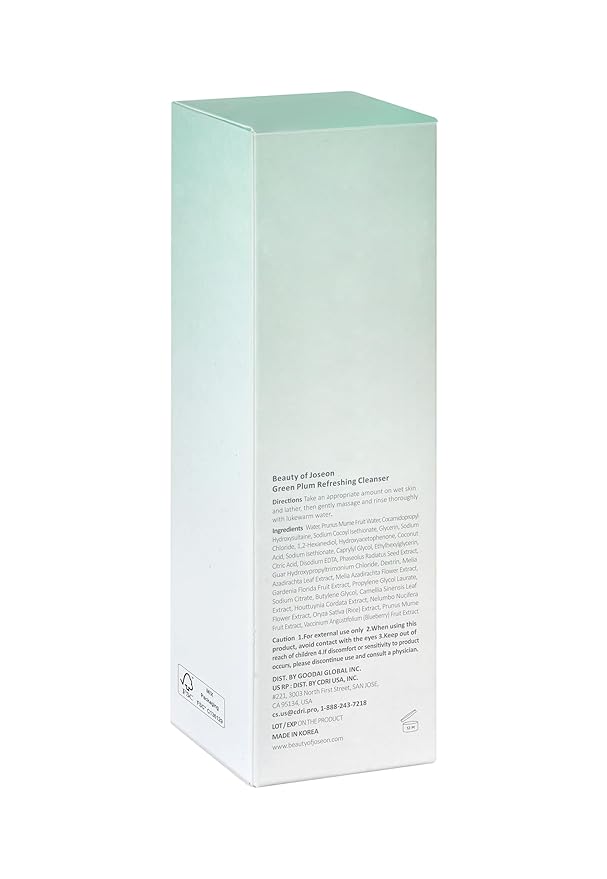 Beauty of Joseon Green Plum Refreshing Cleanser 100ml, 3.38 fl.oz & Ginseng Cleansing Oil 210ml, 7.1 fl.oz Korean Skin Care