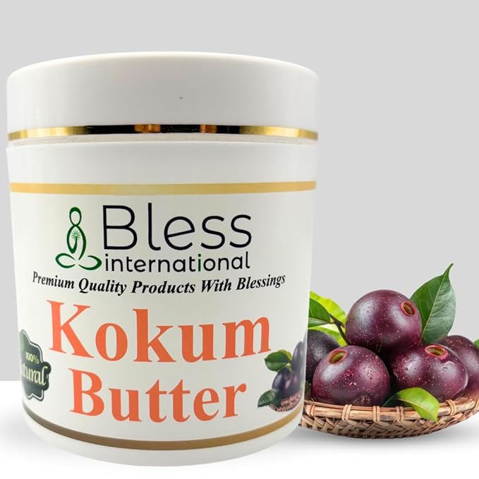Organic Raw Kokum Butter 100% Pure,Natural & Unrefined| Skin Moisturizer For Face, Body & Hair| 1 LBS/450 GM Ivory/White Grade A | DIY Creams, Balms, Lotions, Soaps| Moisturizes Dry Skin