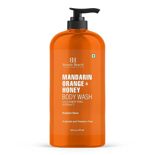 Botanic Hearth Mandarin Orange & Honey Body Wash | Shower Gel 16 Fl Oz With Lemon Peel Extract | Sulfate & Paraben | Free, Gentle Cleansing & Radiant Glow