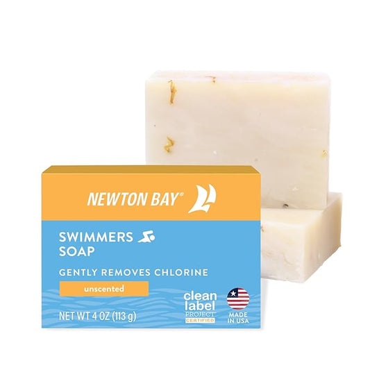 Swimmers Soap | All Natural Body and Face Wash Soap Bar | Gently Washes Away Chlorine After Swimming | Revitalizes Sensitive Skin | 2-Pack of 4 Ounce Soap Bars