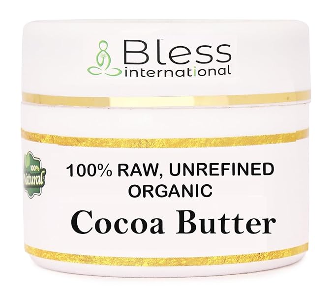Organic Raw Cocoa Butter 100% Pure,Natural & Unrefined| Skin Moisturizer For Face, Body & Hair| 4 OZ/115 GM Ivory/White Grade A | DIY Creams, Balms, Lotions, Soaps| Softens Dry & Tough Skin