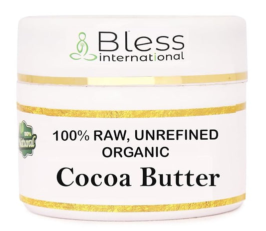 Organic Raw Cocoa Butter 100% Pure,Natural & Unrefined| Skin Moisturizer For Face, Body & Hair| 4 OZ/115 GM Ivory/White Grade A | DIY Creams, Balms, Lotions, Soaps| Softens Dry & Tough Skin