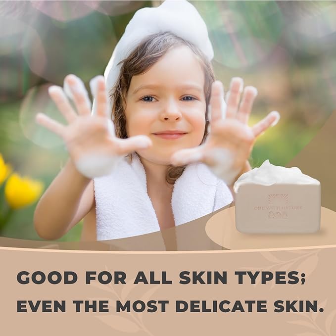 One With Nature Dead Sea Salt Shea Butter Soap 4oz 3-Pack – Purifying and Exfoliating Soap Bar with Dead Sea Minerals for Face & Body, for Men & Women