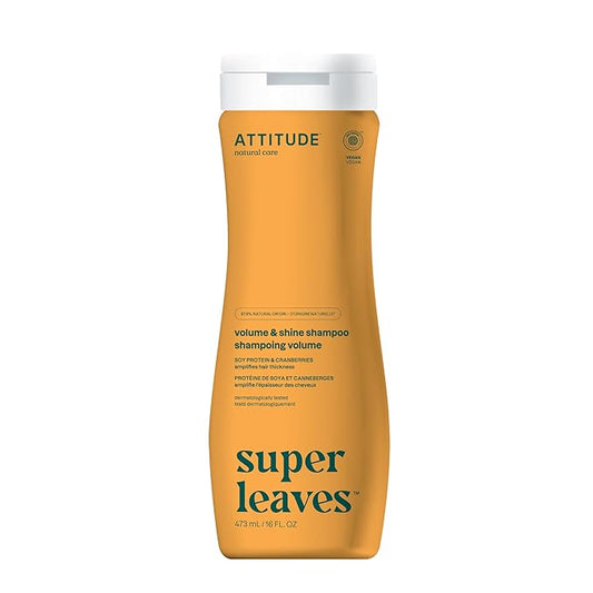 ATTITUDE Volume and Shine Hair Shampoo, EWG Verified, For Thin Hair, Naturally Derived Ingredients, Vegan and Plant Based, Soy Protein And Cranberries, 16 Fl Oz