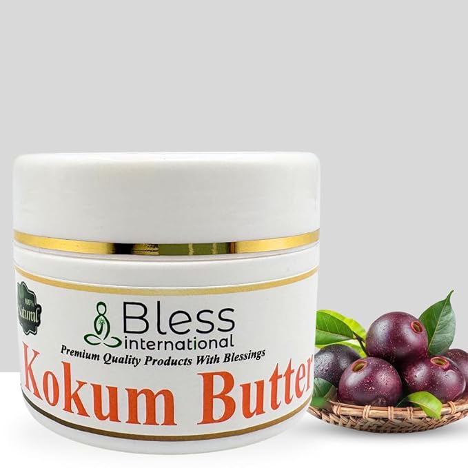 Organic Raw Kokum Butter 100% Pure,Natural & Unrefined| Skin Moisturizer For Face, Body & Hair| 8 OZ/230 GM Ivory/White Grade A | DIY Creams, Balms, Lotions, Soaps| Moisturizes Dry Skin
