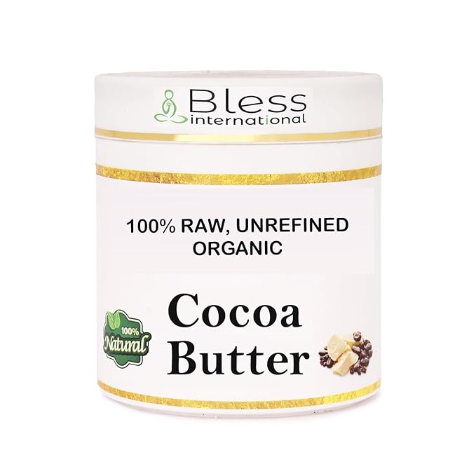 Organic Raw Cocoa Butter 100% Pure,Natural & Unrefined| Skin Moisturizer For Face, Body & Hair| 1 LBS/450 GM Ivory/White Grade A | DIY Creams, Balms, Lotions, Soaps| Softens Dry & Tough Skin