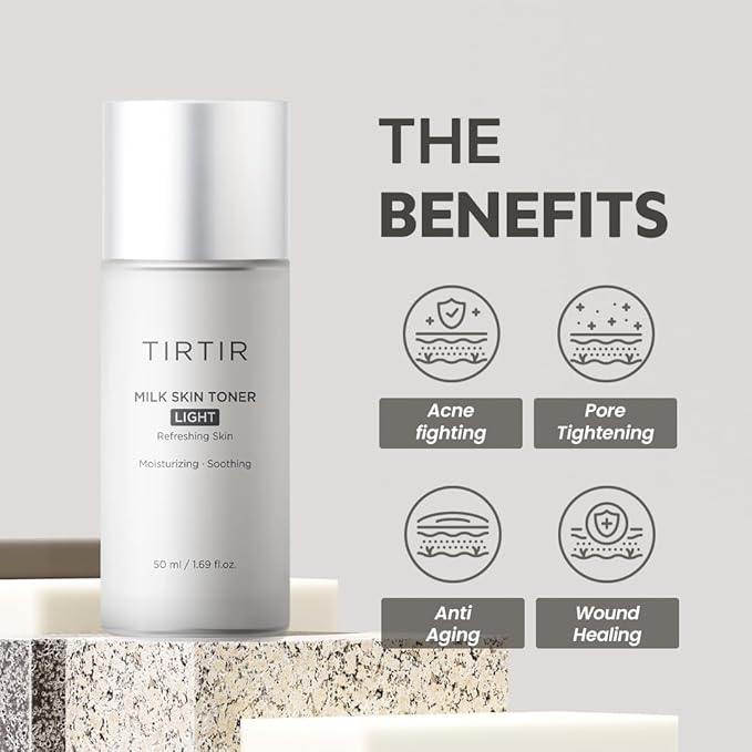 TIRTIR Milk Skin Toner Light | Instant Hydration with 4% Niacinamide, Pore-Tightening, Vegan Toner for Acne-Prone, Sensitive & Oily Skin, Fungal Acne Safe, Panthenol, Allantoin, Vitamin B