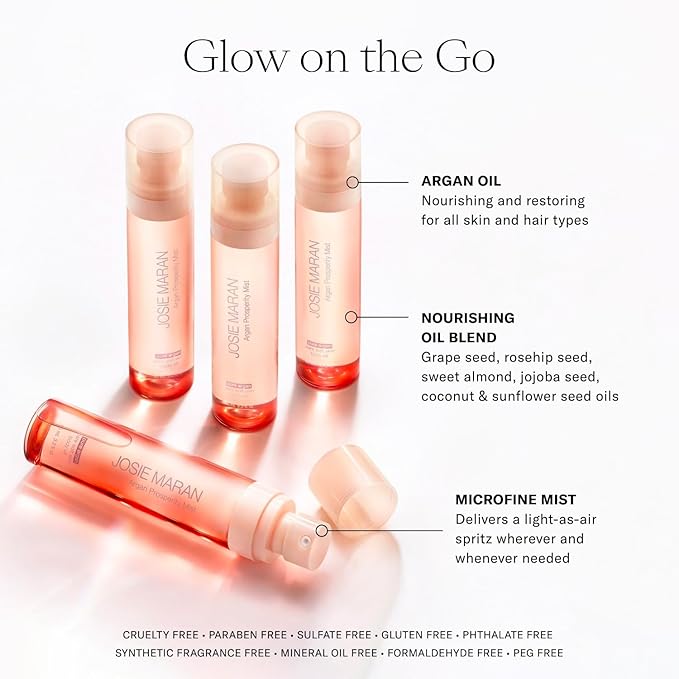 Josie Maran Argan Layering Kit - Whipped Argan Oil Body Butter Gift Set with Prosperity Body Mist - All Over Body Glow, Intense Hydration & Absorbs Quickly - Vanilla Cherry (2 Piece Set)