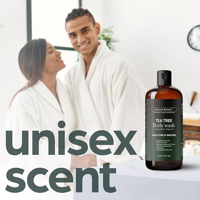 Antibacterial Tea Tree Oil Body Wash For Men & Women Remedy Soap Extra Strength - Helps Treat Acne, Athletes foot, Eczema, Toenail Fungus & Jock Itch & Ringworm (16 Fl Oz (Pack of 2)