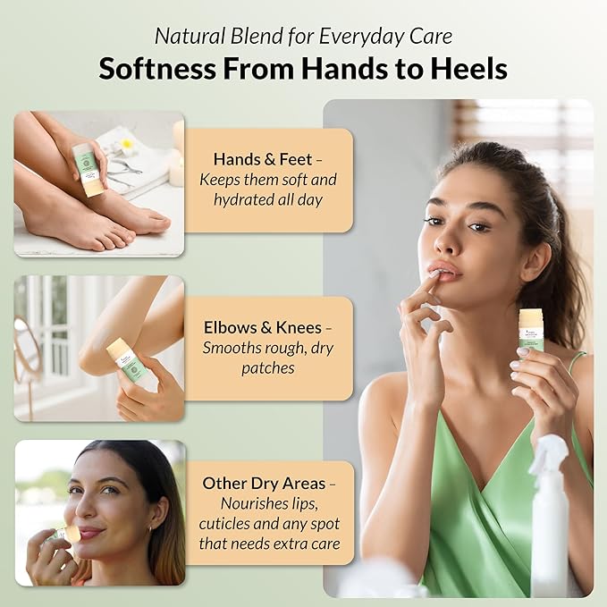 High Meadow Eucalyptus All Over Body Balm Stick - 2 oz | Deep Moisturizing Lanolin, Coconut Oil & Cocoa Butter Blend | Hydrates Dry Skin Naturally | Portable, Non-Greasy & Refreshing