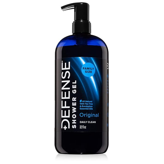Defense Soap Body Wash 32 oz - Natural Shower Gel with Tea Tree Oil, Eucalyptus Oil, Rosemary and Aloe Vera, 32 Fl Oz (Pack of 1)