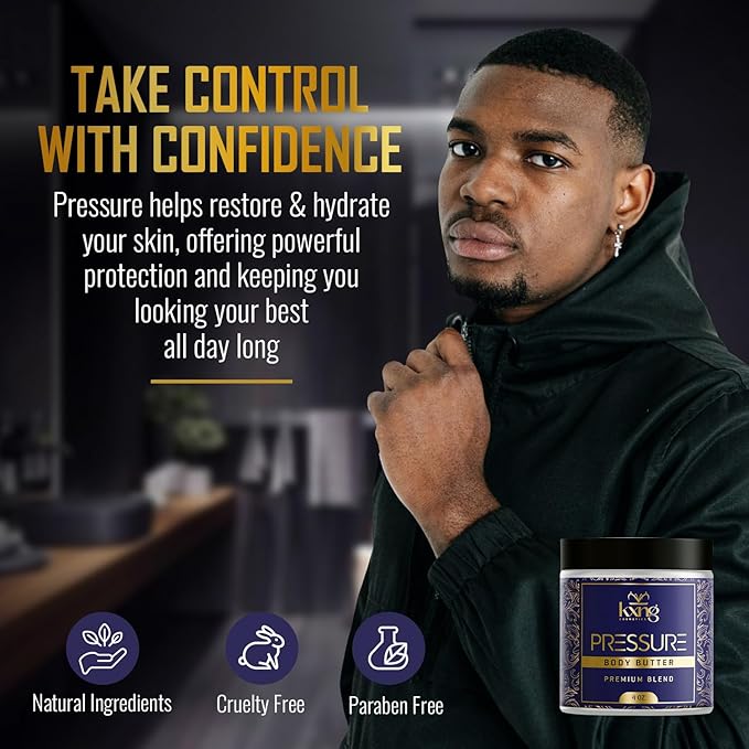 KXNG Cosmetics, Body Butter, Organic Skin Care for Men and Women, Body Moisturizer Lotions and Creams, Raw Shea Butter, Cocoa Butter, Mango, Coconut Oil, Hand, Foot, All Skin Types (Men's Care Pack)