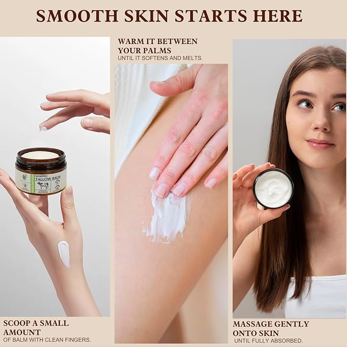 Beef Tallow for Skin, Stocking Stuffers adults, Thsnksgiving Gifts, Natural Face and Body Butter with Raw Honey, Christms Gifts, Herbal Extracts, Grass-Fed Beef Tallow