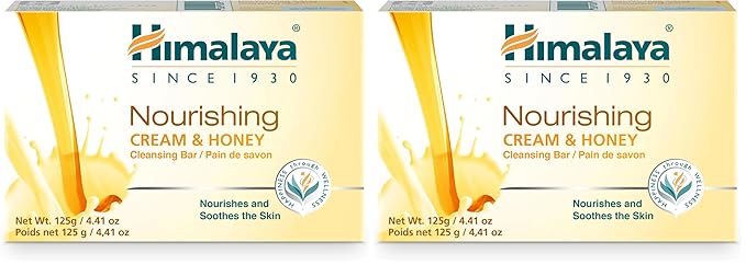 Himalaya Herbal Healthcare Nourishing Cream and Honey Cleansing Bar, 4.41 Ounce (Pack of 2)