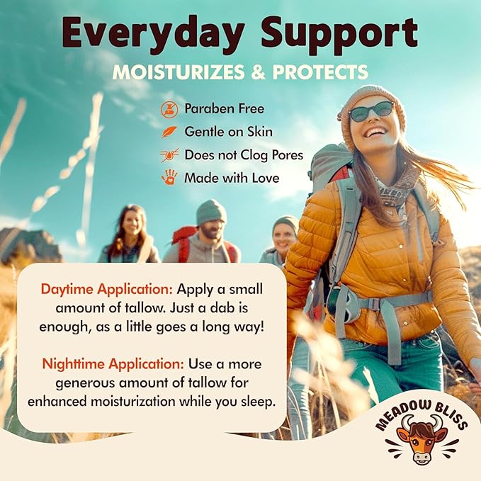 Beef Tallow for Skin - Moisturizer Cream - 100% Grass Fed - Whipped Beef Tallow - Organic Jojoba Oil - Organic Shea Butter - Supports Eczema, Rosacea+ - Made in USA - Citrus Breeze - 4 oz