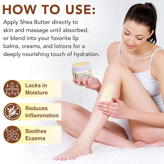 Shea Butter Body Lotion, Scented Organic Shea Butter Moisturiser, 120g Luxurious Hydration and Moisturizing, Natural Antioxidant Ingredient, For All Skin Types Face Shape Hai