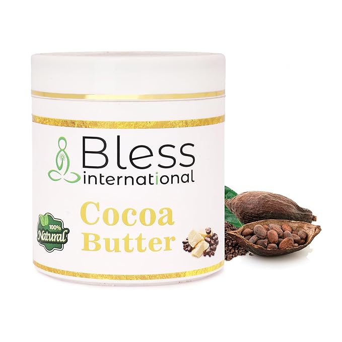Organic Raw Cocoa Butter 100% Pure,Natural & Unrefined| Skin Moisturizer For Face, Body & Hair| 1 LBS/450 GM Ivory/White Grade A | DIY Creams, Balms, Lotions, Soaps| Softens Dry & Tough Skin