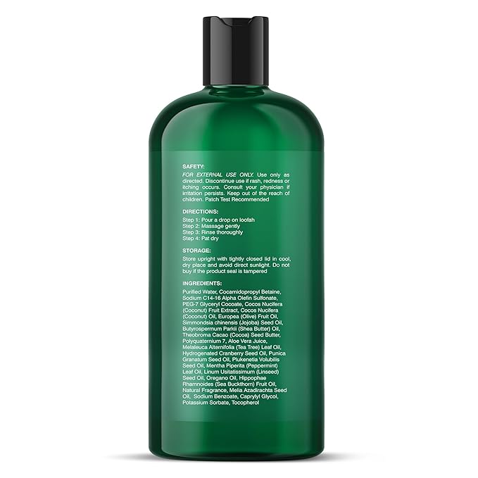 Botanic Hearth Tea Tree Body Wash | 8 Fl Oz | Helps Soothe Itchy, Dry Skin, Antifungal Body Wash With 100% Pure Tea Tree Oil | Sulfate Free, Paraben Free, For Men And Women