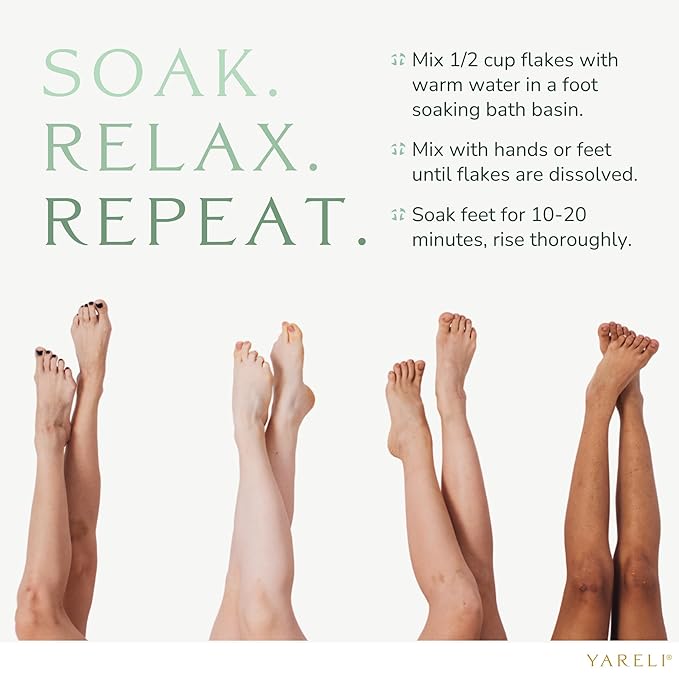 Tea Tree Oil Foot Soak, Dead Sea Magnesium Bath Salt Flakes with Essential Oils, 3lb