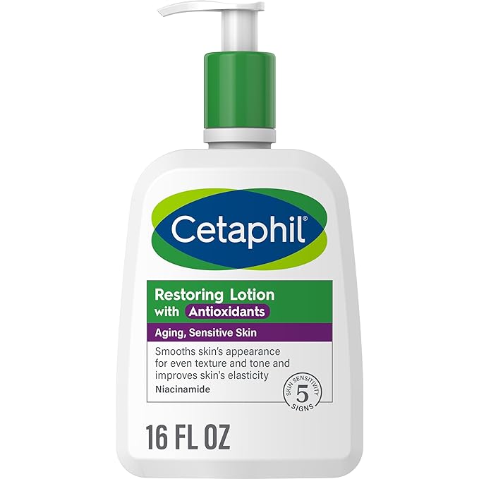 Cetaphil Restoring Body Lotion with Antioxidants for Aging Skin, Great for Neck and Chest Areas, Fragrance and Paraben Free, Suitable for Sensitive Skin 16 oz. Bottle