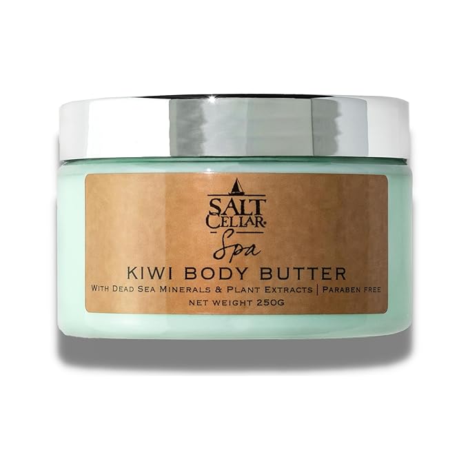 Salt Cellar Spa Kiwi Body Butter for Women, Made with Dead Sea Minerals, Shea Butter and Plant Extracts, Luxurious Skin Rejuvenation and Moisturization, Made in Israel, Cruelty-Free, Paraben Free