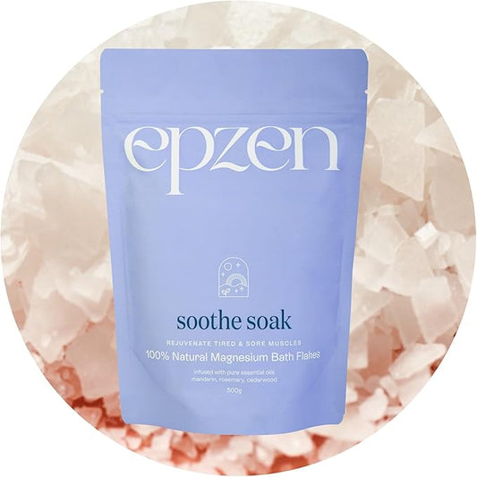 Natural Magnesium Bath Flakes, Essential Oils, Rosemary, Magnesium Chloride, Paraben & Sulfate Free, Cruelty Free, 17.6oz