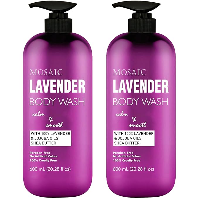 AnatoliaDaphne Lavender Body Wash and Shower Gel with Vitamin E for Jock Itch, Eczema, Ringworm, Body Odor, Body Wash Women & Men with Added Body Oils, LARGE 20.2 FL Oz Bottle.