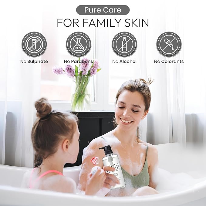 Botanist Foam Body Wash for Women, Sensitive Skin Body Wash for Men with Shea Butter, Almond & Coconut Oil, Sulfate & Paraben Free Organic BODY WASH from Japan 15.2 Fl Oz Rose & White Peach