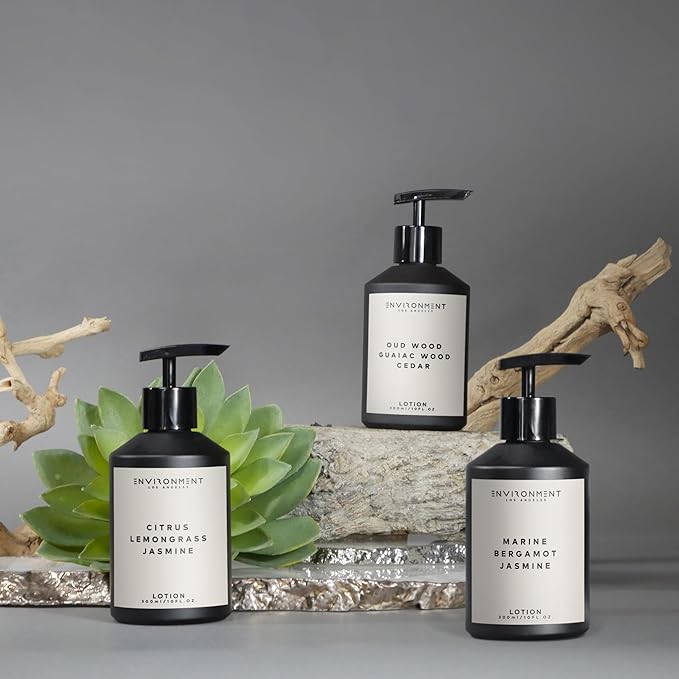 ENVIRONMENT Inspired by 5-Star Hotels ARH Lotion, 300ml Luxury Scented (White Woods | Pomegranate | Peony) Bathroom Luxury, Men & Women High-End Body Lotion, Hand Cream, Dry Skin Treatment