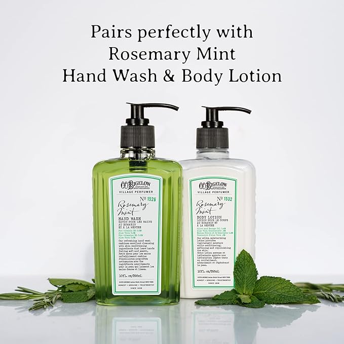 C.O. Bigelow Rosemary Mint Body Wash, Village Perfumer Moisturizing Body Wash with Aloe Vera, 10 Fl Oz