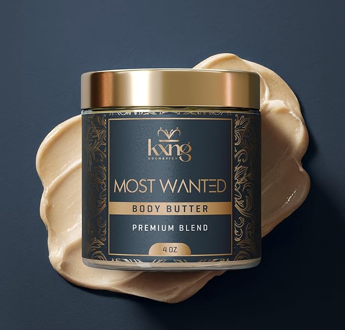 KXNG Cosmetics, Body Butter, Organic Skin Care for Men and Women, Body Moisturizer Lotions and Creams, Raw Shea Butter, Cocoa Butter, Mango, Coconut Oil, Hand, Foot, All Skin Types (Most Wanted)