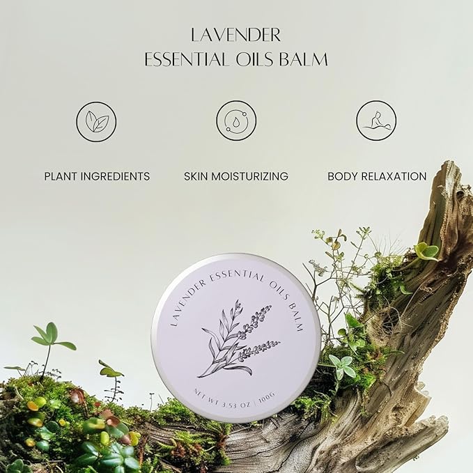 benatu Lavender Essential Oil Balm for Dry Skin Care, Scented Vitamin E Body Butter for Women and Men, Relaxing & Reparing Massage Oil, Blends with Chamomile, Sweet Orange, Ylang Ylang 3.53 oz