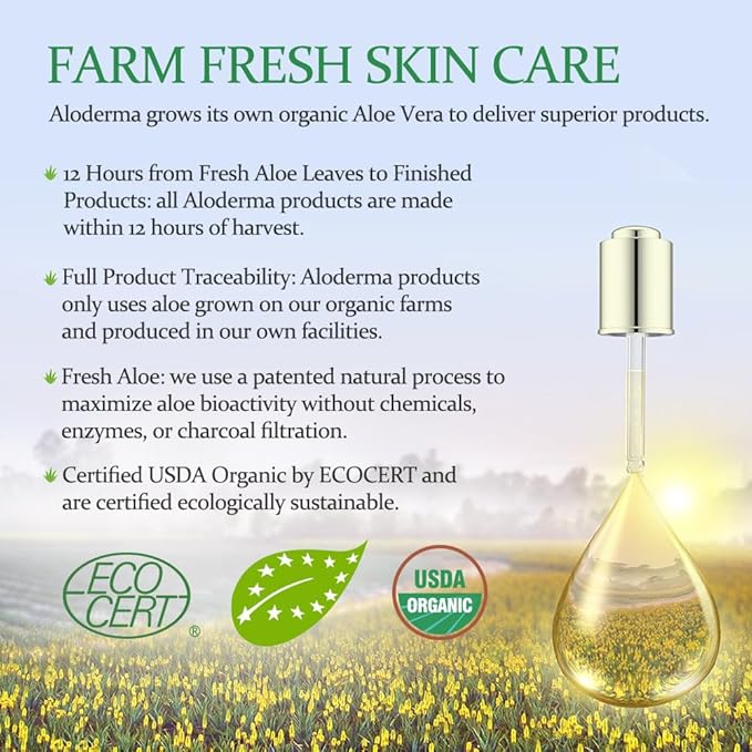 Aloderma Hydrating Face Cream for Dry Skin Made with 65% Organic Aloe Vera - Natural Hydration with Hyaluronic Acid & Arginine - Nourishing Aloe Vera Face Cream - Moisturizing Dry Skin Cream, 1.7oz