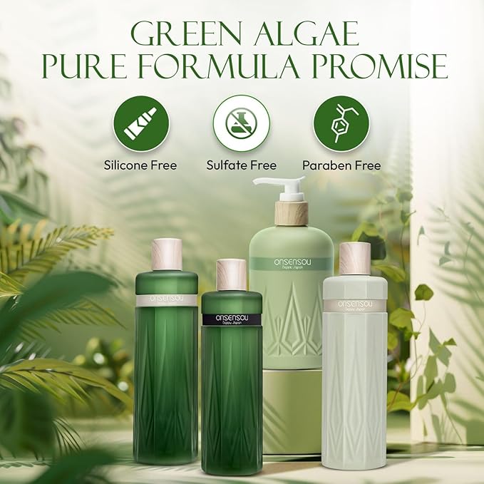 Moisturizing Body Wash for Sensitive Skin Women & Men, Full Body Washes with Hot Spring Yeast, Green Algae & Kaolin from Japan, Natural Body Wash, Daily Use, 2EA, Each 10.1 Fl Oz