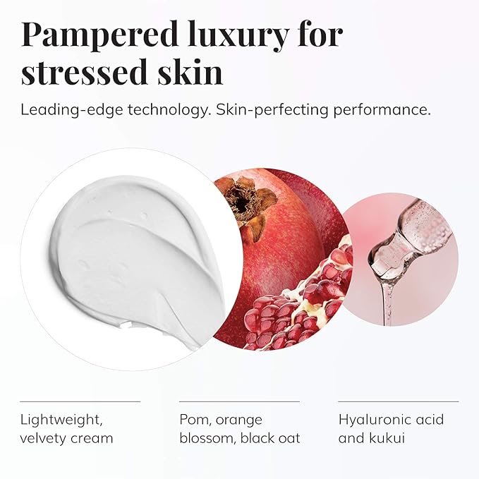 Le Mieux Pomegranate Massage Cream - Aromatic Moisturizing Neck & Face Massage Cream with Algae, Hyaluronic Acid & Botanical Oils, No Parabens or Sulfates (2 oz / 60 ml)