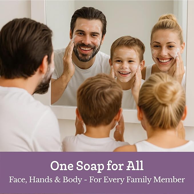 Southern Natural Goat Milk Soap Bar (Lavender 3 Pack) For Dry Sensitive Skin. Natural, Handmade Soap For Men, Women, Kids & Baby. Use On Face & Body